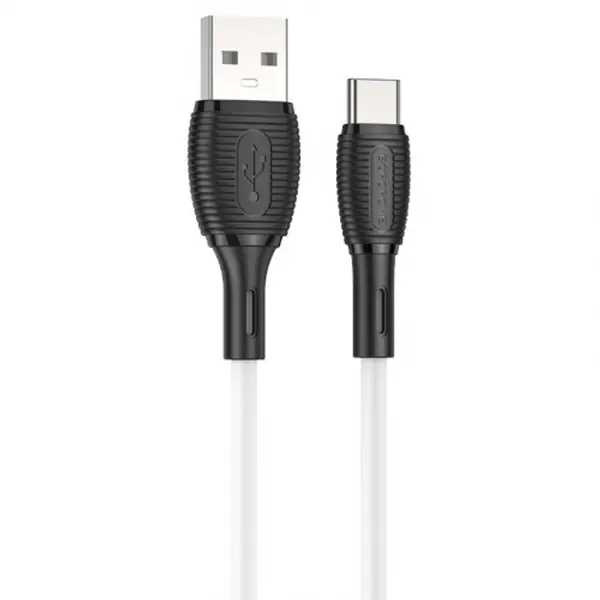 Кабель BOROFONE BX86 USB to Type-C silicone 3A 1m білий від батарейки.com.ua