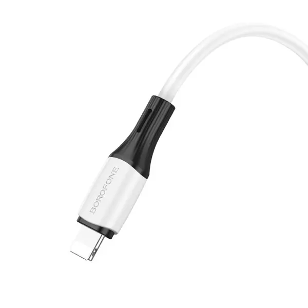 Кабель BOROFONE USB to Lightning BX79 silicone 2.4A 1m білий від батарейки.com.ua
