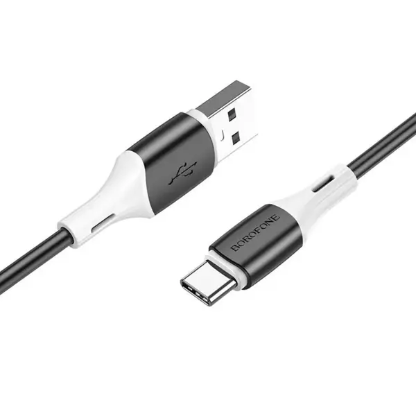 Кабель BOROFONE USB to Type-C BX79 silicone 3A 1m чорний від батарейки.com.ua