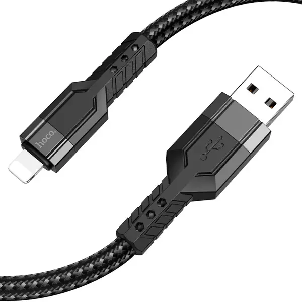 Кабель HOCO U110 USB to Lightning 2,4A 1.2m Black від батарейки.com.ua