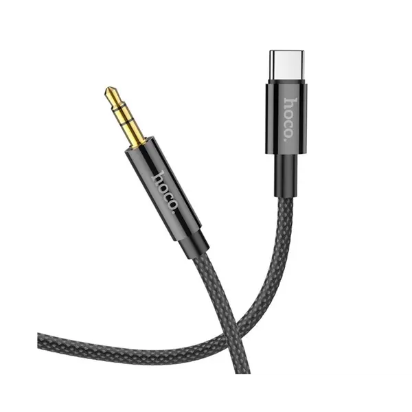 Кабель HOCO UPA19  AUX- Type-C audio conversion cable AUX 3.5 мм 1m black(Тип конектора 1 USB Type-C Тип конектора 2 3,5 мм (mini-Jack) Довжина 1 м Колір Чорний Тип З'єднувачі Призначення Для iPad Для iPhone Для навушників Для планшетів Для телефонів Сумісність Apple) від батарейки.com.ua