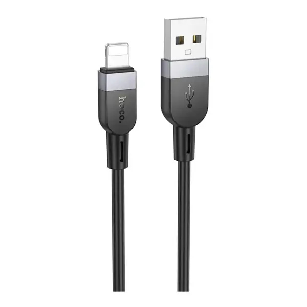 Кабель HOCO USB iPhone X109 silicone 2,4A 2m чорний від батарейки.com.ua
