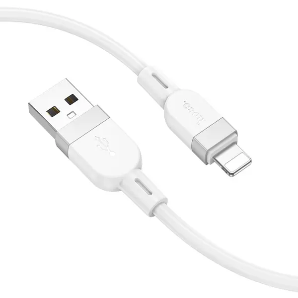 Кабель HOCO USB to Lightning X109 silicone 2,4A 1m білий від батарейки.com.ua