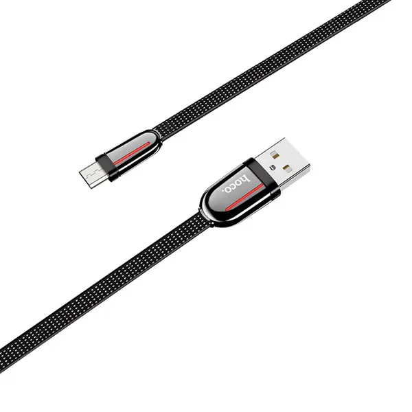 Кабель HOCO USB to Micro U74 2,4A 1,2m Black від батарейки.com.ua