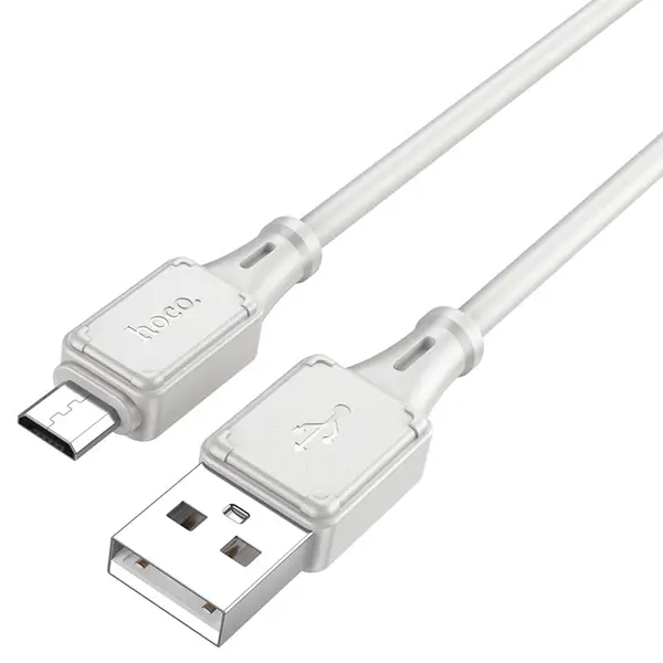 Кабель HOCO X101 USB to Micro silicone 2,4A 1m білий (X101 Assistant, USB to Micro-USB charging data cable, current up to 2.4A, silicone sheath, length – 1m 1. USB to Micro-USB charging data cable. 2. Current up to 2.4A. 3. Suitable for tablets and phones charging. 4. Wire outer sheath: silicone. 5. Connector housing: silicone. 6. Length: 1m. Weight: 25g.) від батарейки.com.ua