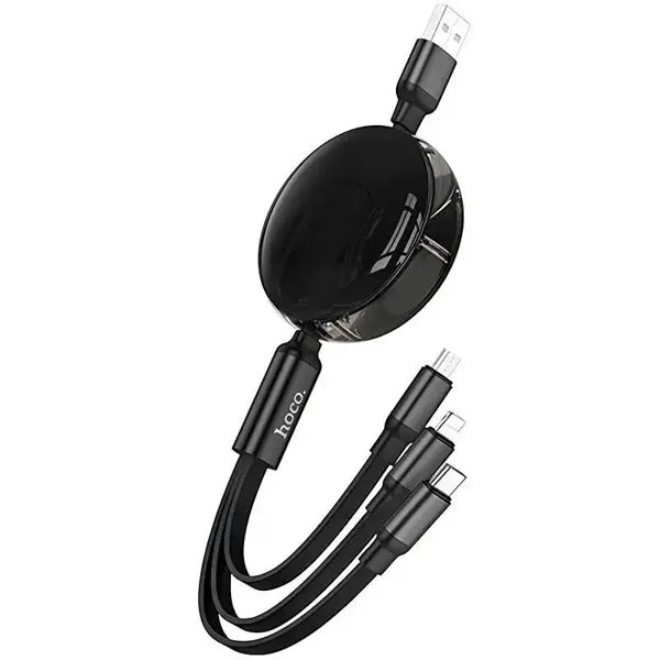 Кабель HOCO X78 Type-C to Type-C+Micro+lightning Easy pull storage від батарейки.com.ua