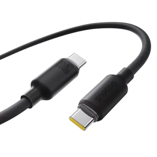 Кабель PD Baseus Type-C ->Type-C Foamed Power Delivery Silicone 100W 1m Black від батарейки.com.ua