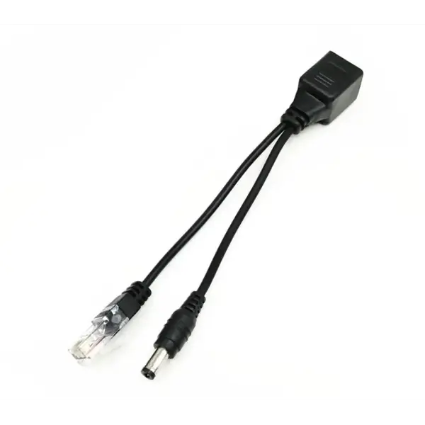 Кабель PoE Splitter Ethernet 10/100Mbps вхід 12 В (пара штекер +гніздо для живлення 5,5) від батарейки.com.ua