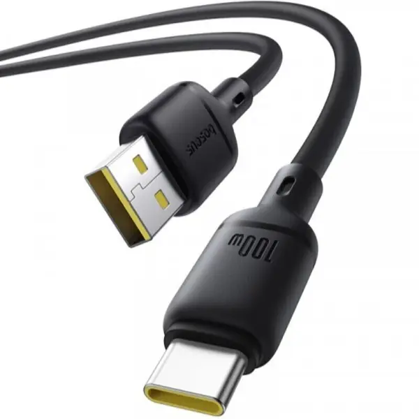 Кабель Power Delivery Baseus USB - Type-C Silky Series PD100W, 1m, Black P10377703113-00 від батарейки.com.ua