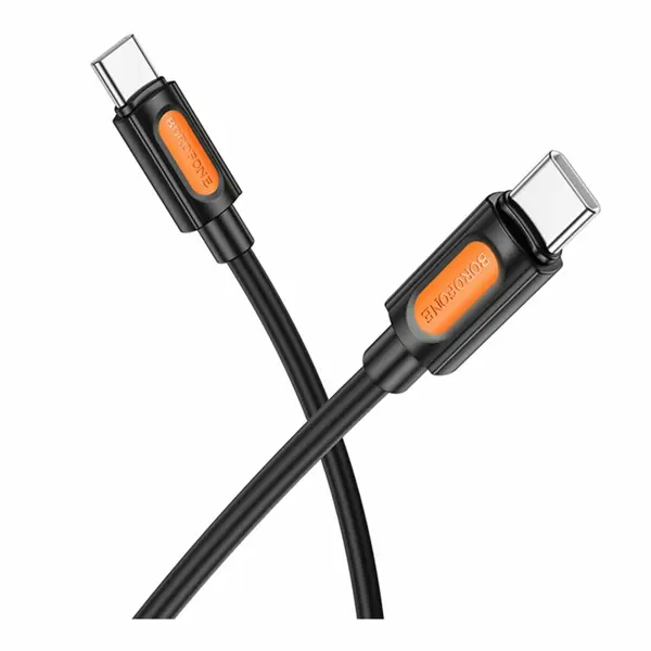 Кабель Power Delivery BOROFONE BX114 Silicone Type-C to Type-C PD60W 1m чорний від батарейки.com.ua