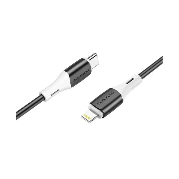 Кабель Power Delivery BOROFONE Type-C to IPhone BX79 silicone PD20W 1m чорний від батарейки.com.ua
