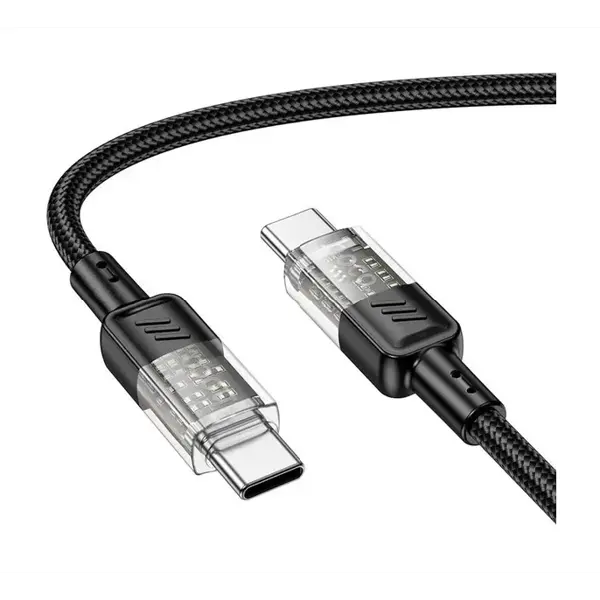 Кабель Power Delivery HOCO U129 Type-C PD60W 1,2m. чорний від батарейки.com.ua
