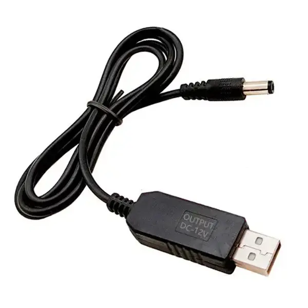 Кабель живлення Модема, Роутера з провишайкою DU33 USB-DC5521 router power cable 12V 1m від батарейки.com.ua