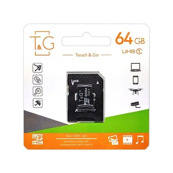 Карта пам'яті T&G microSDHC 64GB Сlass 10 UHS-1 від батарейки.com.ua