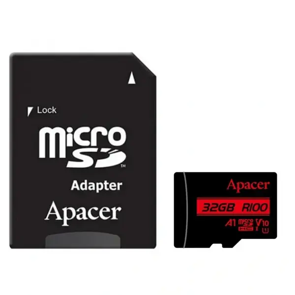 Картка пам'ятi APACER Micro SD 32GB Class10 V10 A1 R100MB/s з адаптером  від батарейки.com.ua