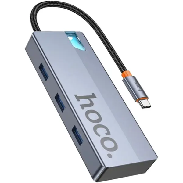 Хаб конвертер Hoco HB50 Wow Type-C to HDTV+PD Type-C+3*USB3.0 від батарейки.com.ua