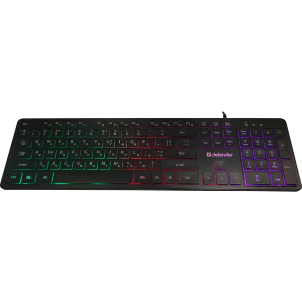 Клавіатура DEFENDER Balance LQ UKR USB, LED підсвітка, чорна від батарейки.com.ua