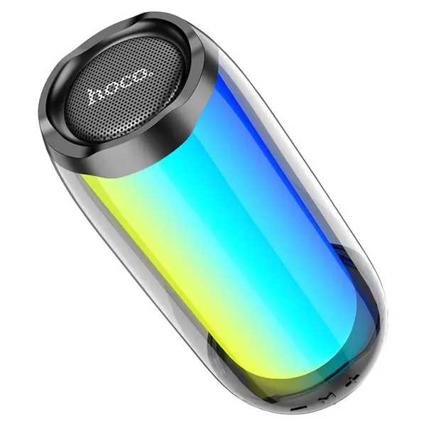 Колонка bluetooth HOCO HC8 Pulsating RGB Led, BT, FM, TF, AUX, USB, TWS, до 4х годин, Чорна (HC8 Pulsating, wireless speaker, BT v5.0, with 1800mAh battery, for 4 hours of calls and music, support BT, FM, TF, AUX, USB, TWS playback modes 1. Sizes: 210*95*95mm. Weight: 760g. 2. BT v5.0. Chip: JL. 3. Battery capacity: 1800mAh, charging for about 2.5 hours. 4. Talk / music time: 4 hours. 5. Speaker unit: 57mm * 1. Power: 10W * 1. 6. Support BT, FM, TF card, USB flash drive, TWS, AUX and other playback modes. 7. 360° surrounding LED atmosphere light. Support 8 lighting modes (2 modes support music rhythm lighting).)) від батарейки.com.ua