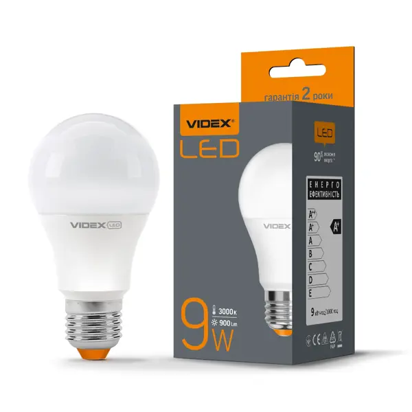 LED лампа VIDEX A60е 9W E27 3000K 220V (VL-A60e-09273) (Категорія:Лампи Колірна температура світла:3000К (тепле світло) Якість світла:Ra > 90 Тип цоколя:Е 27 Формфактор:А60 Напруга:AC 175-250 V 68 грн − 1 + Купити Потужність:9 W Енергоефективність:100 Lm/W Клас енергоспоживання:А+ Час запуску:Миттєвий старт (<1 сек) Регулювання освітленості (димер):Не підтримує Світловий потік:900 Lm Максимальна сила струму:70mA Частота:50/60 Hz Кут розсіювання:300° Коефіцієнт потужності:0.63 Коеф. збереження світловіддачі в кінці номінал. терміну служби:≥94.8% Ресурс роботи:40000г Кількість циклів Ввім/Вимк:20000 Матеріали:Алюміній-пластик Робоча температура:-25°C ~ + 50°С Гарантійний термін:2 роки Розміри:60mm х 112mm Вага:54г) від батарейки.com.ua