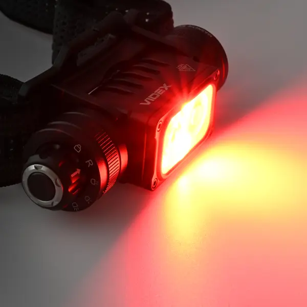 Ліхтар налобний VIDEX VLF-H066A 2000Lm Type-c Li-ion 1х 18650 2200mAh або 2х CR123A, червоне, біле світло  від батарейки.com.ua