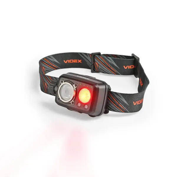 Ліхтар налобний VIDEX VLF-H189 600Lm, Lipol 1800mAh, type-c, з червоним світлом,  від батарейки.com.ua