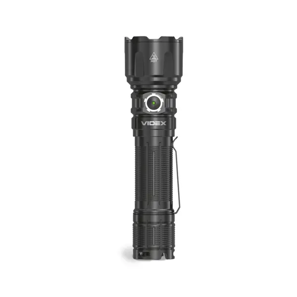 Ліхтар ручний VIDEX VLF-A376 3600Lm 5000K, з червоним світлом (Колірна температура світла: 5000K (денне світло) Режим роботи: Турбо, максимум, низький, нічний, стробоскоп, червоний максимум, червоний низький, червоне мерехтіння Дальність: 300м Світловий потік: 3600 Lm Тип світлодіода: CREE XHP50.2 20W + 2х CREE XPE 3W Спосіб заряду: USB-C Тип акумулятора: Li-ion 21700 4000mAh змінний Індикатор заряду: 4 рівневий Захист від падіння: 1 м Матеріал лінзи: Загартоване скло Матеріал корпусу: Авіаційний анодований алюміній Поверхня рефлектора: Мікротекстурована Стабілізація розряду: Повна Комплектація: Акумулятор, кліпса, шнур на руку, зарядний кабель, запасні ущільнювачі, запасна накладка на кнопку, перехідник для АКБ 18650, документація Час заряду: 2.5г IP: 68 (2м під водою) Колір: Чорний Габаритні розміри: 152mm x 40mm x 29mm Гарантійний термін: 3 роки Вага: 135г) від батарейки.com.ua
