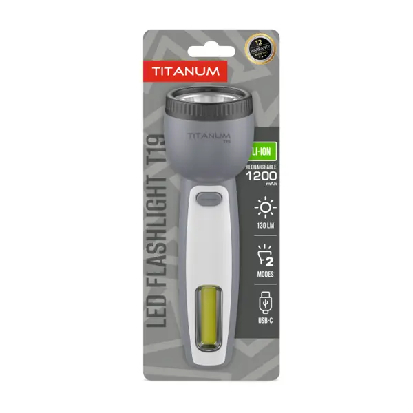 Ліхтарик ручний TITANUM TLF-T19 130Lm Gray від батарейки.com.ua