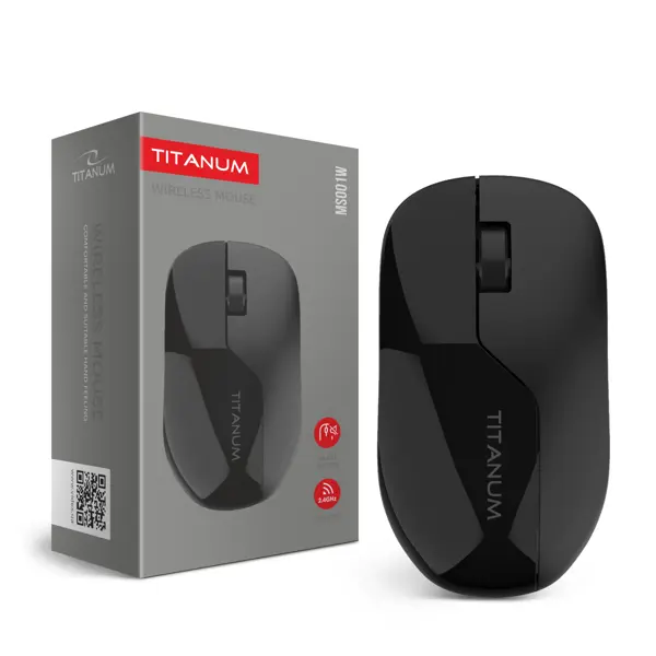 Миша бездотова TITANUM MS001W xчорна від батарейки.com.ua