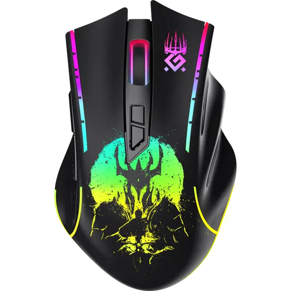 Миша бездротова DEFENDER ігрова Kronos GM-695 чорна від батарейки.com.ua