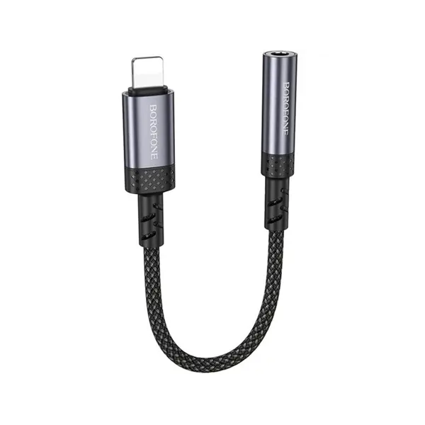 Перехідник BOROFONE BV24 Lightning to AUX 3.5 сірий від батарейки.com.ua