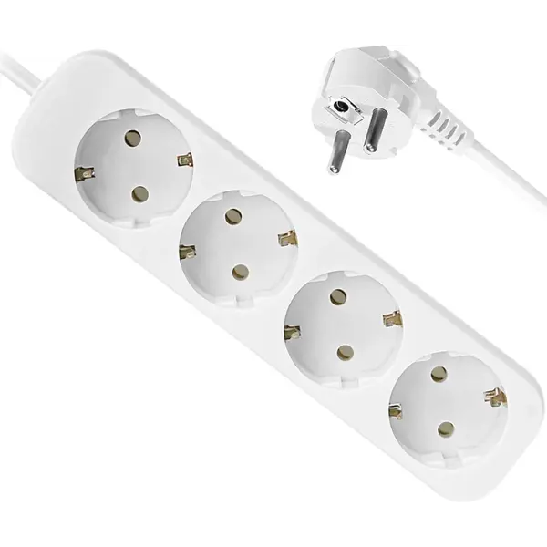 Подовжувач із заземленням DEFENDER E450 5.0 м, 4 розетки  від батарейки.com.ua