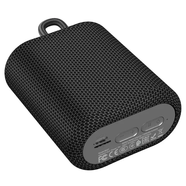 Портативна колонка HOCO BS47 Uno BT, FM, TF, TWS до 3х годин, чорна (BS47 Uno, wireless speaker, BT v5.0, with 1200mAh battery, for 3 hours of calls and music, support BT, FM, TF playback modes 1. Sizes: 114*93*51mm. Weight: 283g. 2. BT v5.0. Chip: Blue trum AB5365A. 3. Battery capacity: 1200mAh, charging for about 2.5 hours. 4. Talk / music time: 3 hours. 5. Speaker unit: 52mm * 1. Power: 5W * 1. 6. Support BT, FM, TF, TWS and other playback modes.) від батарейки.com.ua