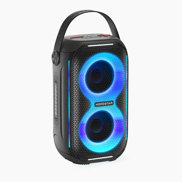 Портативна колонка HOPESTAR Party 200 mini 20W Bluetooth, USB, AUX, SD, TF LED Black батарейки.com.ua
