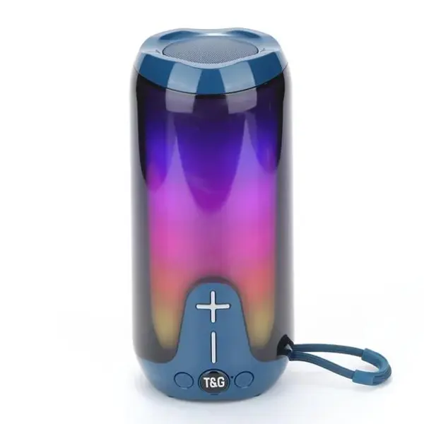 Портативна колонка T&G TG651 bluetooth, FM, AUX, USB, TF, TWS, RGB, синя від батарейки.com.ua