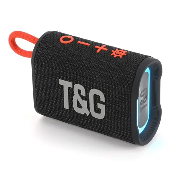 Портативна колонка T&G TG396 bluetooth, 5W, RGB led, TWS, TF, USB, type-C (Модель: TG-396   Водонепроницаемость: IPX7 Bluetooth: версия 5.1 Соотношение сигнал/шум: ≥90 дБ Диапазон беспроводной передачи: 10 м Входное напряжение зарядки: 5В/500мА  Емкость аккумулятора: 800 мАч Встроенное напряжение: 3,7 В Время воспроизведения: около 2 часов   Динамик: 45 мм*1 Мощность динамика: 4Ω/5Вт*1 Частотный диапазон: 120Гц-20кГц Размер: 103,5 x 44,4 x 78,1 мм Вес: около 193 г) від батарейки.com.ua