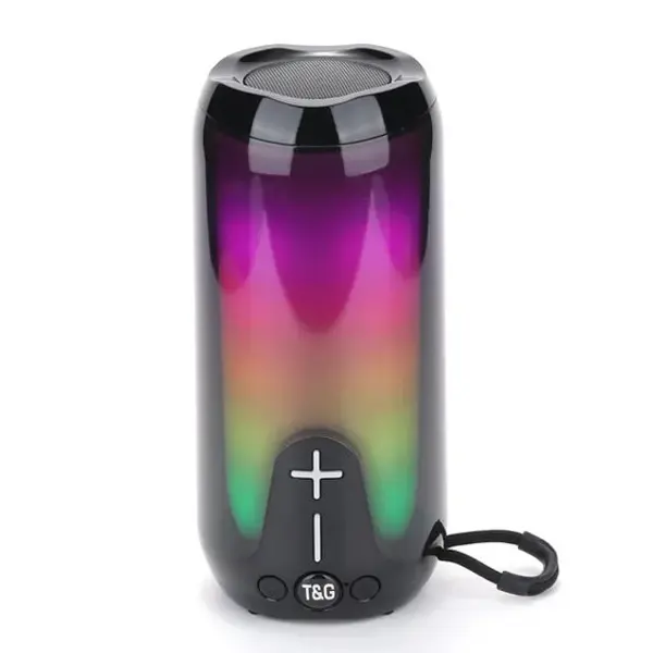 Портативна колонка T&G TG651 bluetooth, FM, AUX, USB, TF, TWS, RGB, чорна від батарейки.com.ua