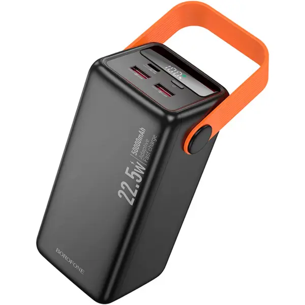 power bank BOROFONE BJ66A 50000mAh Magnifico PD20W QC3.0 2USB type-c Led Lamp чорний від батарейки.com.ua