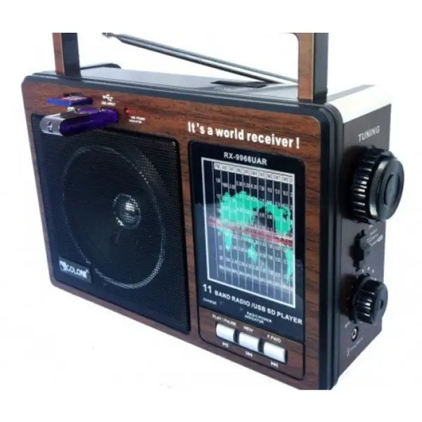 радіоприймач Golon RX-9966 FM, USB (FM 88 ― 108 МГц, AM6 530-1600 КГц, SW (1-9): 2.4-22.0 МГц) від батарейки.com.ua