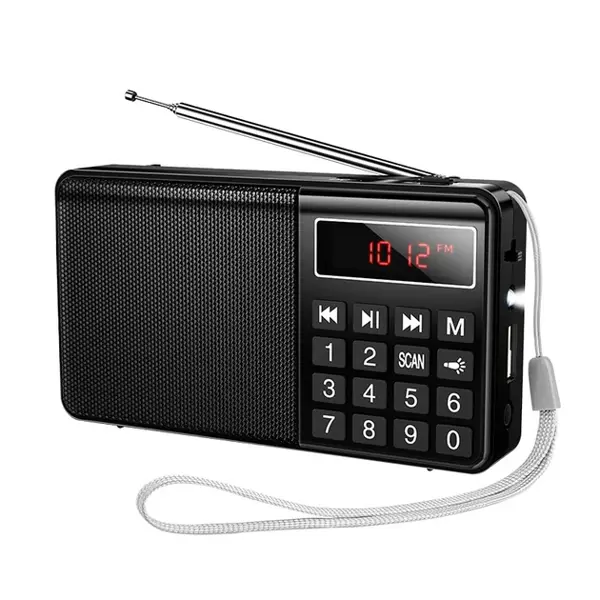 Радіоприймач HOCO HI50 Portable radio 5W AM/FM USB TF BT5.3 AUX Black від батарейки.com.ua