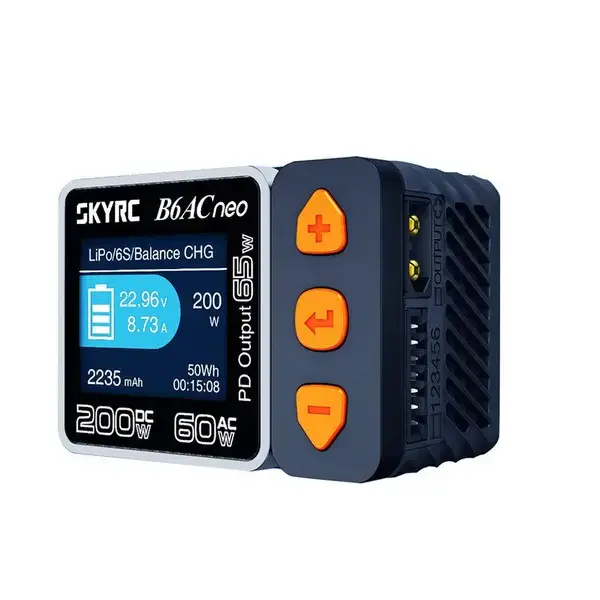 Розумне зарядне SkyRC B6ACneo SK-100200-01, LiPo LiHV LiFe Liion 1-6S, NiMh, Pb, 200W 10А, від 220V від батарейки.com.ua