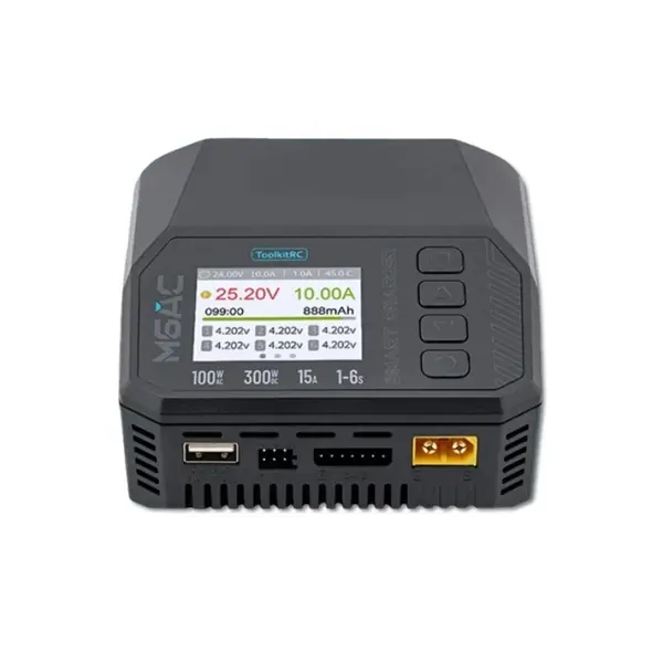 Розумне зарядне ToolkitRC M6AC TK13800, LiPo LiHV LiFe Liion LTO 1-6S, NiMh, Pb, 300Вт 15А, від 220В  від батарейки.com.ua