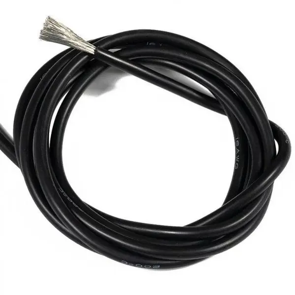 Силіконовий провід 16AWG чорний від батарейки.com.ua