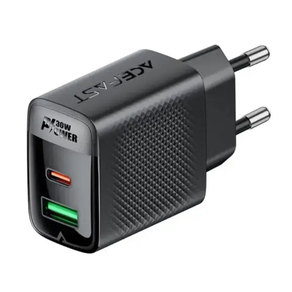 Зарядне ACEFAST A98 PD30W 1USB 1Type-C чорний від батарейки.com.ua
