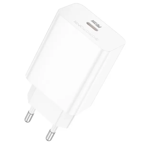 Зарядне BOROFONE BA21A PRO Type-C PD20W white від батарейки.com.ua