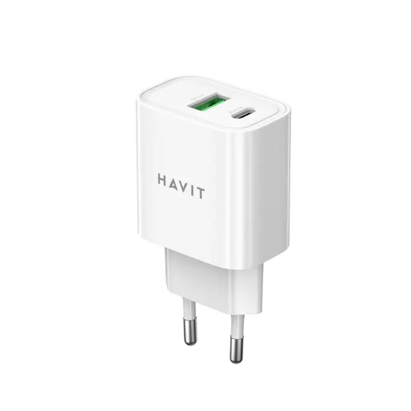 Зарядне HAVIT UC111 USB ype-C PD20W QC3.0 White від батарейки.com.ua