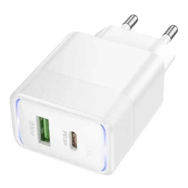 Зарядне HOCO CS112A PD30W QC3.0, Type-C USB, біле від батарейки.com.ua