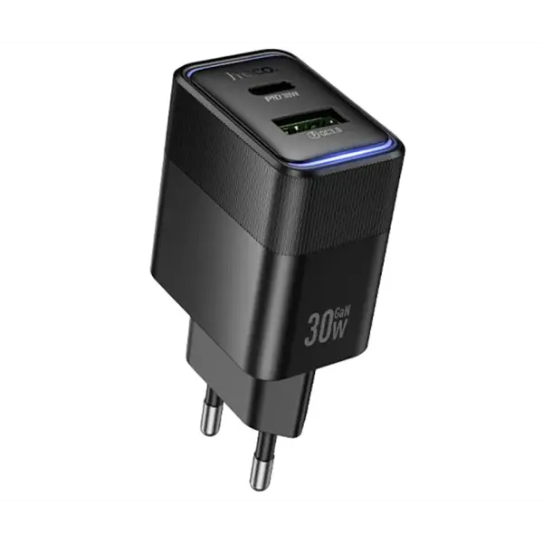 Зарядне HOCO CS112A PD30W QC3.0, Type-C USB, чорне від батарейки.com.ua