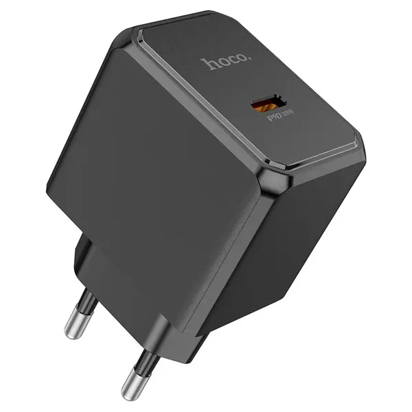 Зарядне HOCO CS15A PD30W 1Type-C чорний (CS15A Ocean, single Type-C 30W port wall charger, EU plug, sets with 1m cable Type-C to Lightning or Type-C to Type-C 1. Input: AC100-240V, 50 / 60Hz, 0.8A. 2. Output: 1 × Type-C – 5V / 3A, 9V / 3A, 12V / 2.5A, 15V / 2A, 20V / 1.5A – 30W max. PPS: 3.3-11V / 3A. 3. EU plug. 4. Fast charging protocol support: for PD30W / PPS / QC3.0 / FCP / AFC and other fast charging protocols. 5. Material: flame retardant PC + ABS. 6. Sets with 1m cable Type-C to Lightning or Type-C to Type-C. 6. Sizes: 77 × 45 × 32mm. 8. Weight: single charger weight – 49g) від батарейки.com.ua