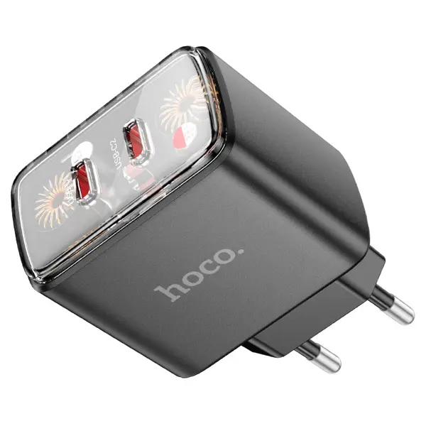 Зарядне Power Delivery HOCO CS43A Smart PD45W 2*Type-C чорне від батарейки.com.ua