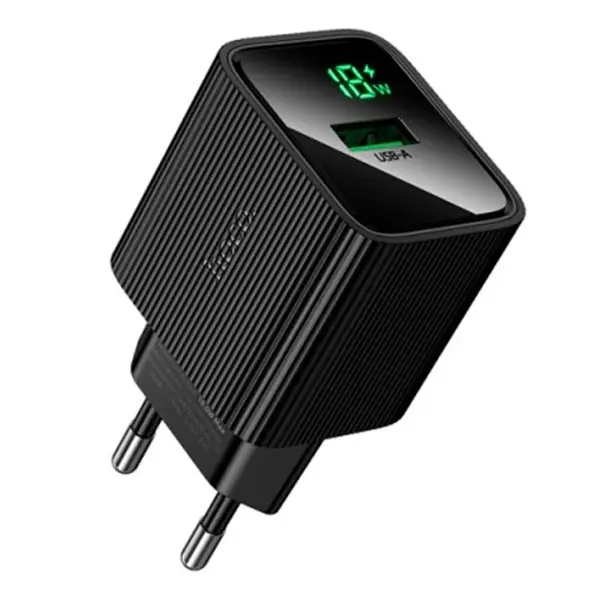 Зарядне Hoco CS81A 18W QC3.0 1USB display чорний  від батарейки.com.ua